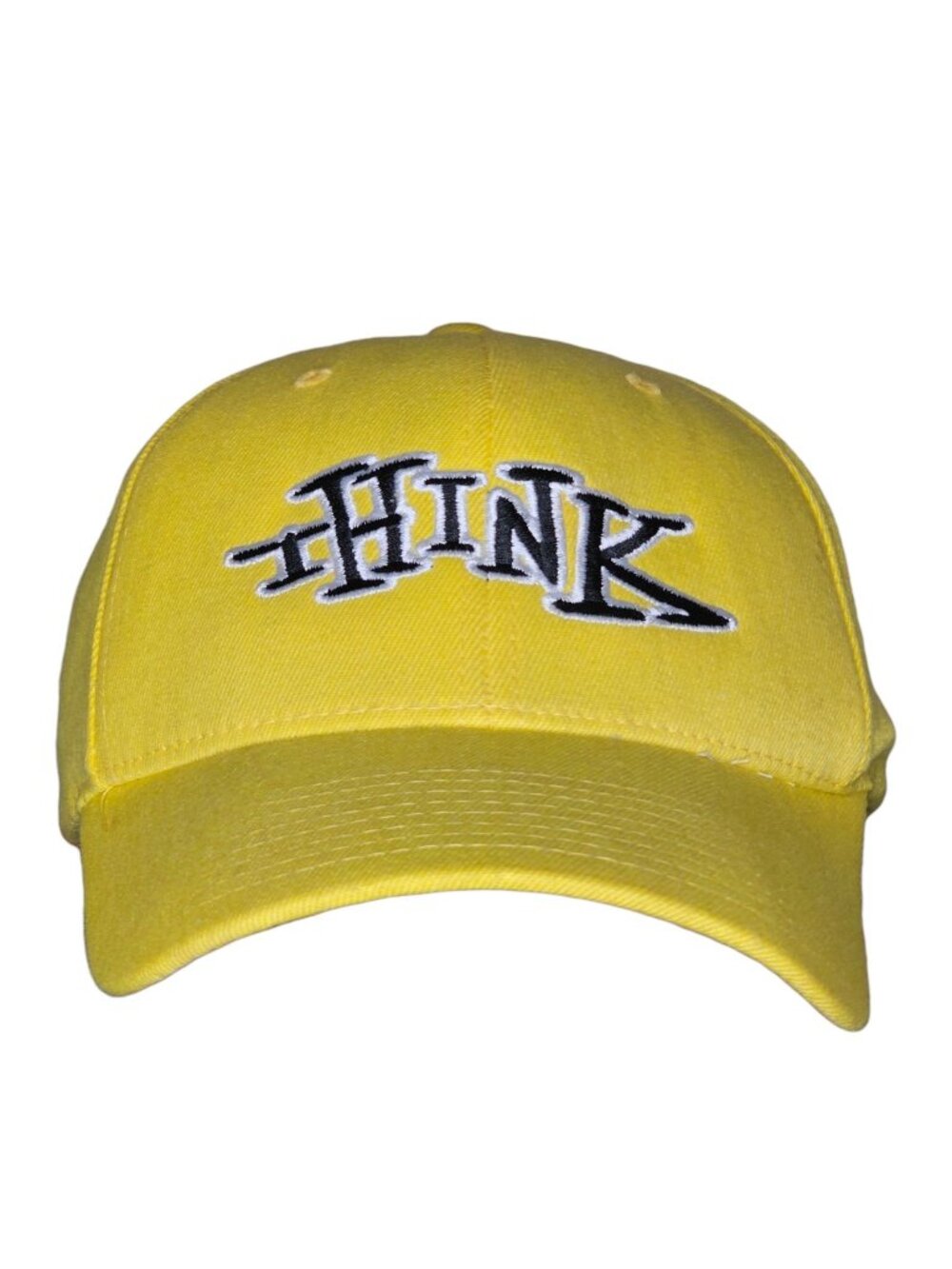 VTG Think Skateboards Hat Flex Fit 90s Y2k Sz L XL Rare Yellow Retro